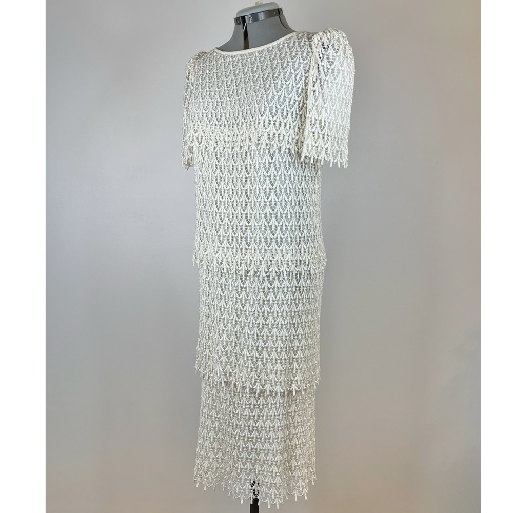 VINTAGE 1970's Crochet Flapper-style Dress - Picture 7 of 12
